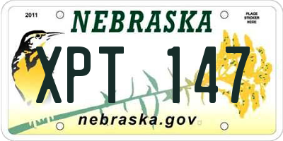 NE license plate XPT147