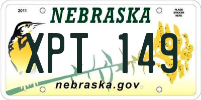 NE license plate XPT149