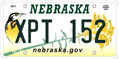 NE license plate XPT152