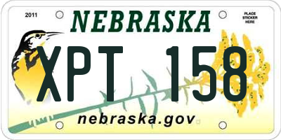 NE license plate XPT158