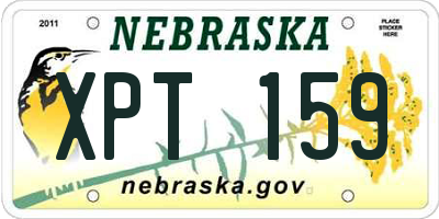 NE license plate XPT159