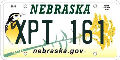 NE license plate XPT161
