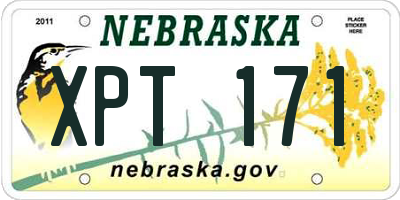 NE license plate XPT171