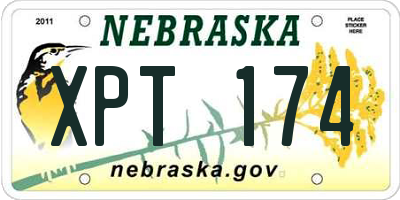 NE license plate XPT174