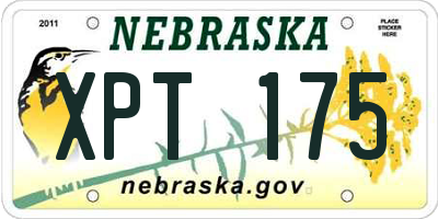 NE license plate XPT175