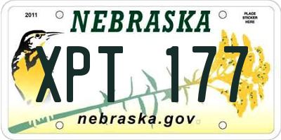 NE license plate XPT177