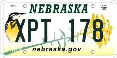 NE license plate XPT178