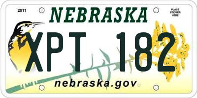 NE license plate XPT182