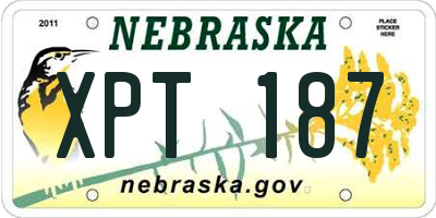 NE license plate XPT187