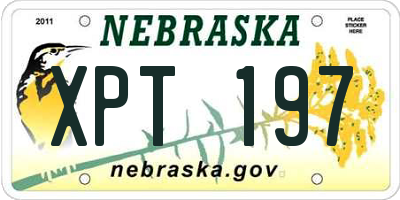 NE license plate XPT197