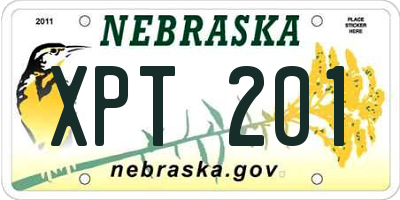 NE license plate XPT201