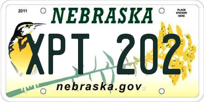 NE license plate XPT202