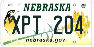 NE license plate XPT204