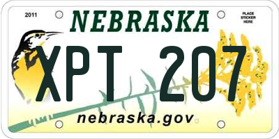 NE license plate XPT207