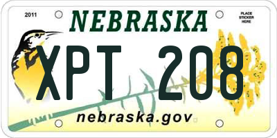 NE license plate XPT208