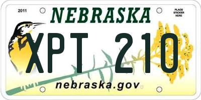 NE license plate XPT210