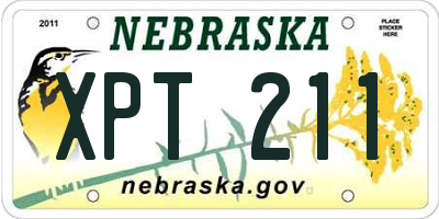 NE license plate XPT211