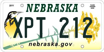 NE license plate XPT212
