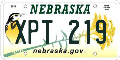 NE license plate XPT219