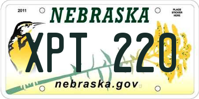 NE license plate XPT220
