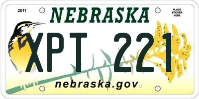 NE license plate XPT221