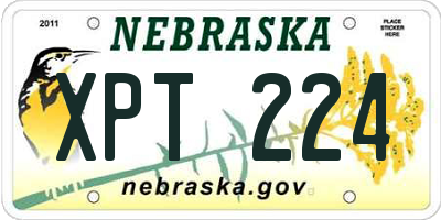 NE license plate XPT224