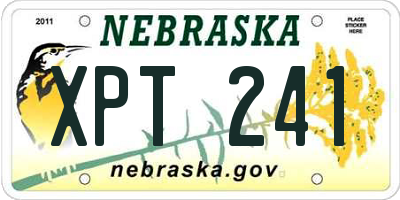 NE license plate XPT241