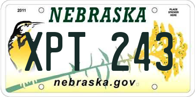 NE license plate XPT243