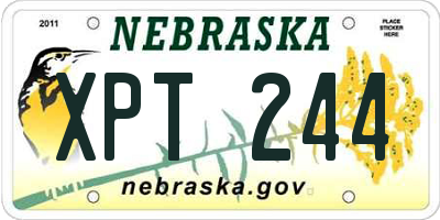 NE license plate XPT244