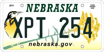 NE license plate XPT254