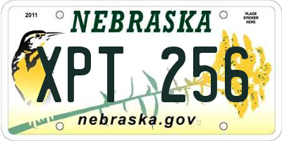NE license plate XPT256