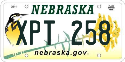 NE license plate XPT258