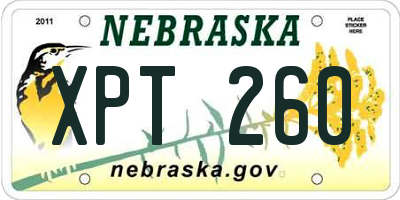 NE license plate XPT260