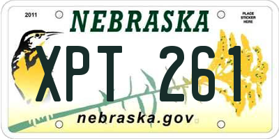 NE license plate XPT261