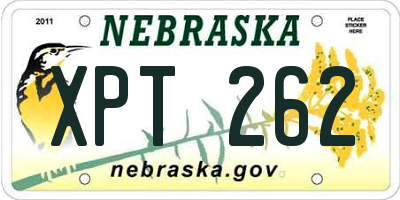 NE license plate XPT262