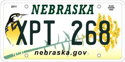 NE license plate XPT268