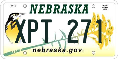 NE license plate XPT271