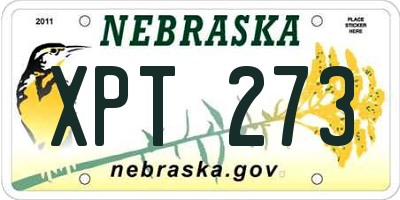 NE license plate XPT273