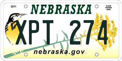 NE license plate XPT274