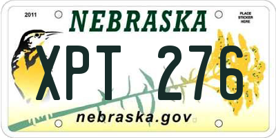 NE license plate XPT276