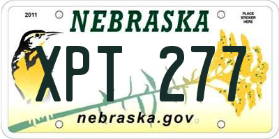 NE license plate XPT277