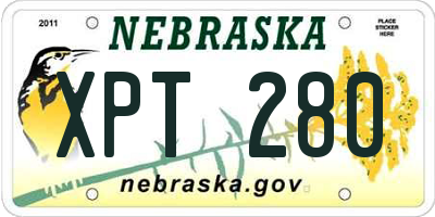 NE license plate XPT280