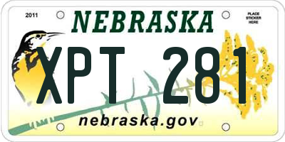 NE license plate XPT281