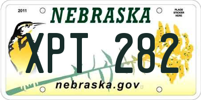 NE license plate XPT282