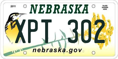 NE license plate XPT302