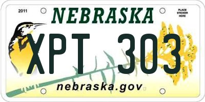 NE license plate XPT303