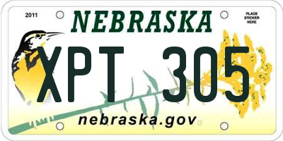 NE license plate XPT305