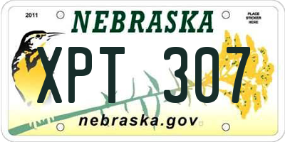 NE license plate XPT307