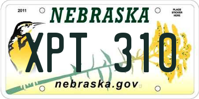 NE license plate XPT310