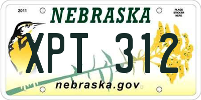 NE license plate XPT312